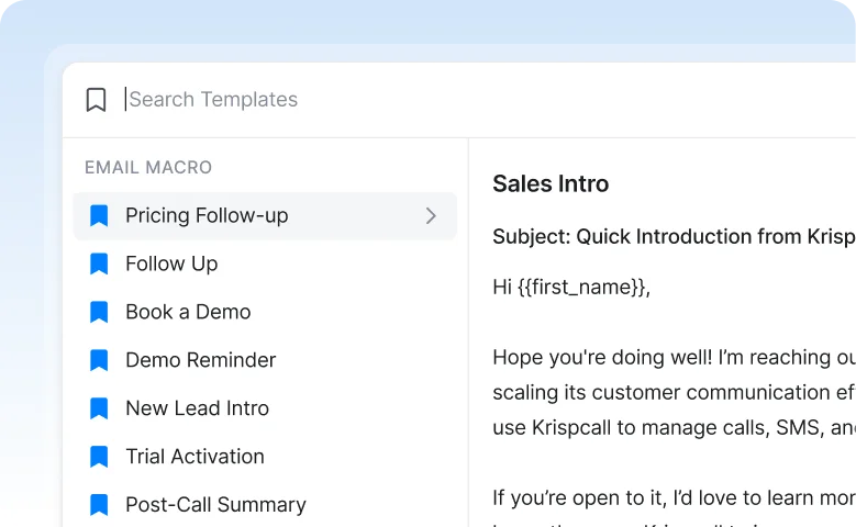 Automated Outlook email templates and canned responses to improve team productivity with pre-written follow-up macros for sales and support.